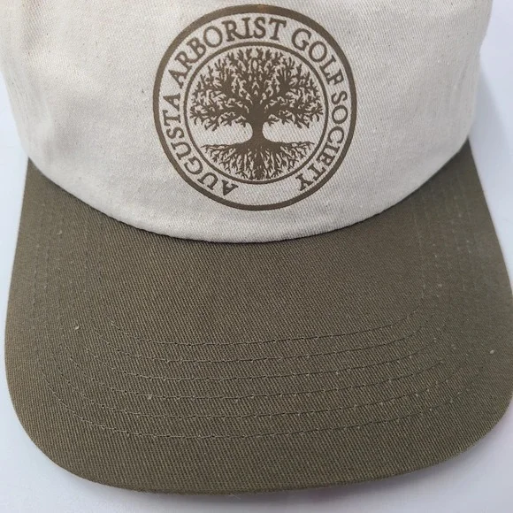 Devereux Golf Hat Snapback Beige Green Augusta Arborist Golf Society Logo Men - Picture 3 of 14